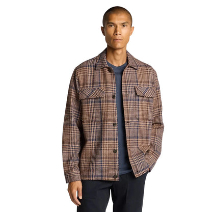 Buy Remus Uomo Paolo Overshirt Check Jacket - Brown | Bomber Jacketss at Woven Durham