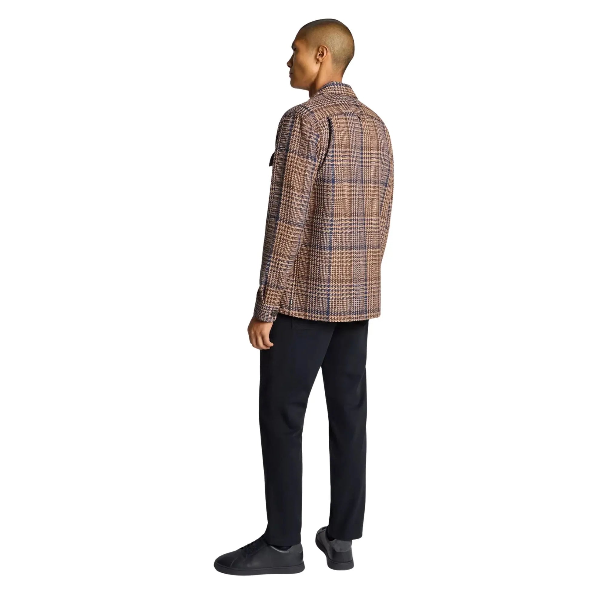 Buy Remus Uomo Paolo Overshirt Check Jacket - Brown | Bomber Jacketss at Woven Durham