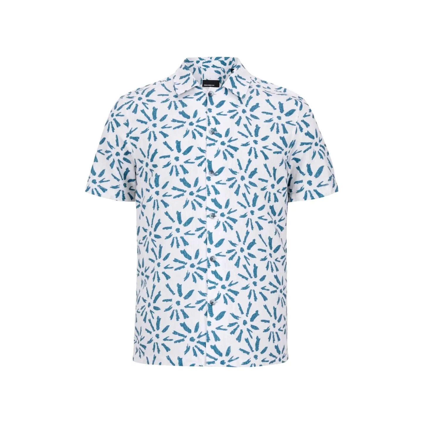 Buy Remus Uomo Paolo Print Short Sleeve Shirt - Blue/White | Short-Sleeved Shirtss at Woven Durham