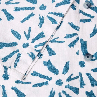 Buy Remus Uomo Paolo Print Short Sleeve Shirt - Blue/White | Short-Sleeved Shirtss at Woven Durham