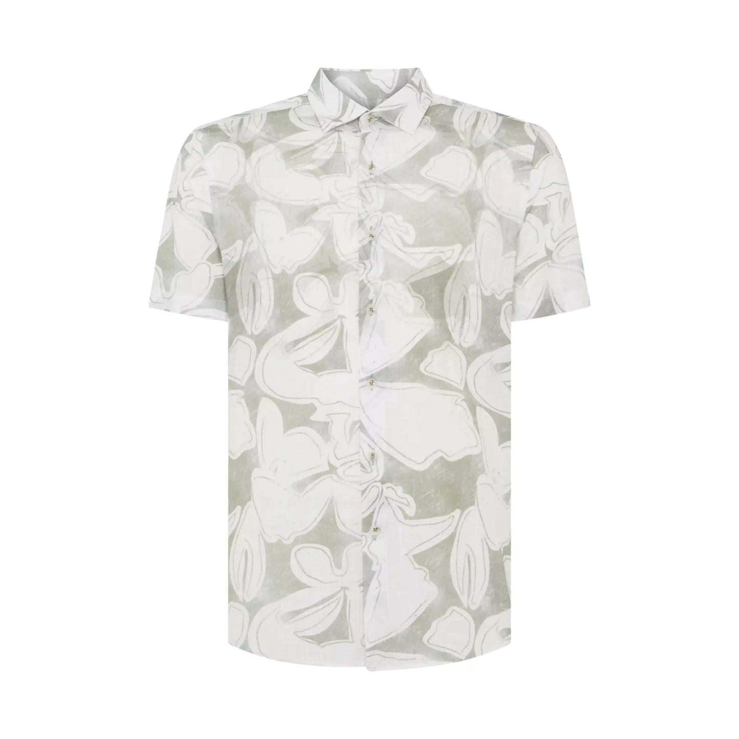 Buy Remus Uomo Parker Print Short Sleeve Shirt - Stone | Short-Sleeved Shirtss at Woven Durham