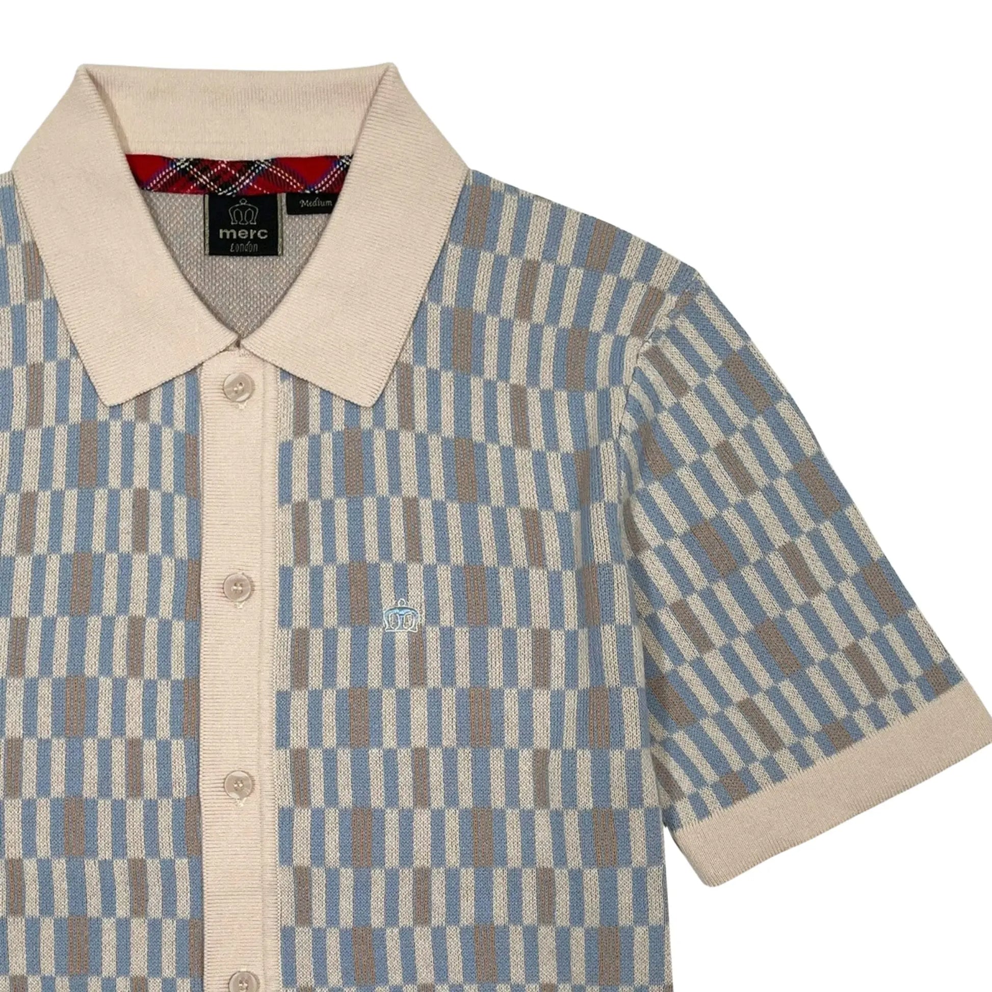 Buy Merc London Penrose Knitted Polo - Cream | Short-Sleeved Polo Shirtss at Woven Durham
