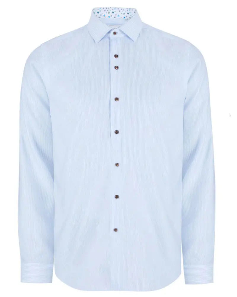 Buy Marnelli Sartoria Pinstripe Shirt - Sky Blue/White | Long-Sleeved Shirtss at Woven Durham