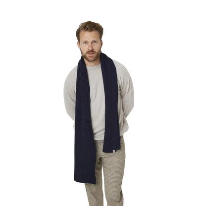 Buy Peregrine Porter Navy Ribbed Scarf | Scarvess at Woven Durham