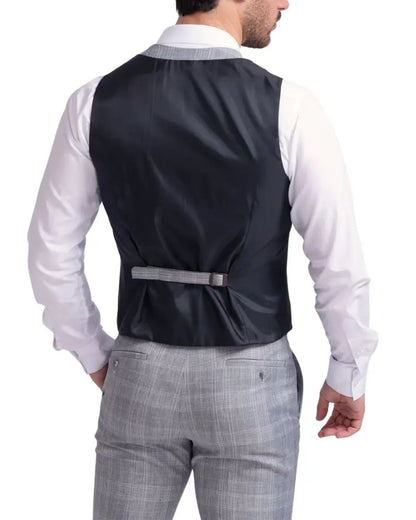 Buy Fratelli Prince of Wales Check Suit Waistcoat - Grey | Suitss at Woven Durham