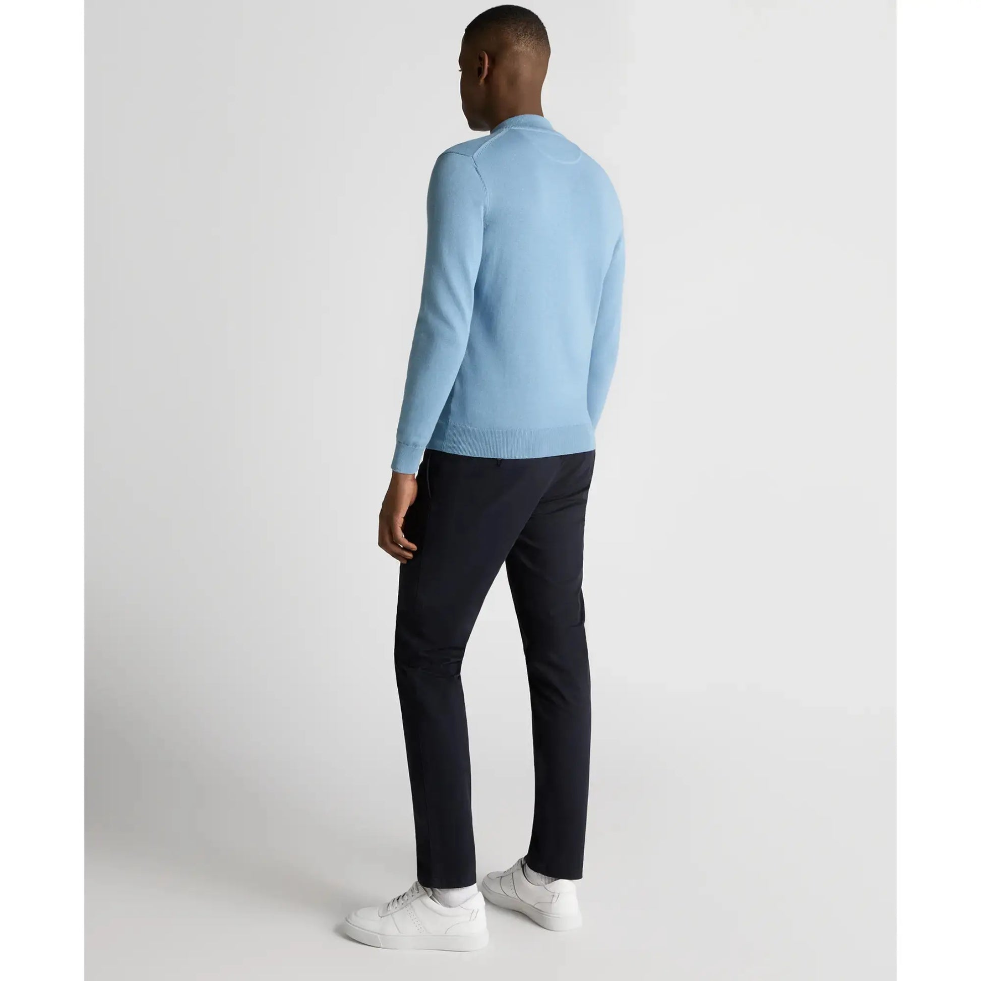 Buy Remus Uomo Three-Quarter Zip Jumper - Sky Blue | Crew-Neck Jumperss at Woven Durham