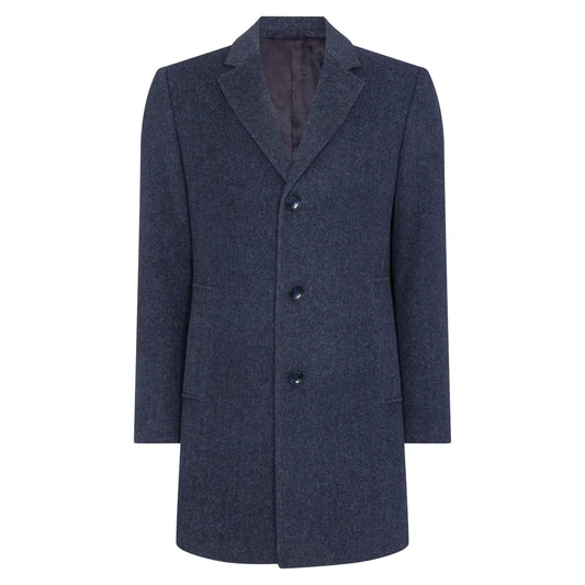 Buy Remus Uomo Quinn Twill Overcoat - Navy | Coatss at Woven Durham