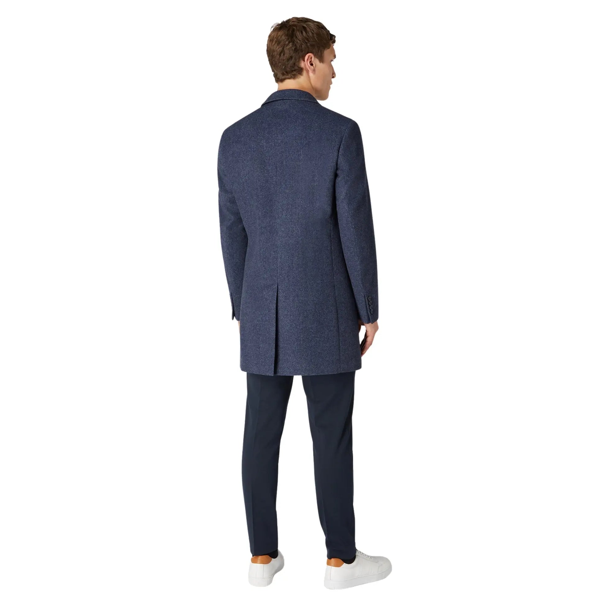 Buy Remus Uomo Quinn Twill Overcoat - Navy | Coatss at Woven Durham