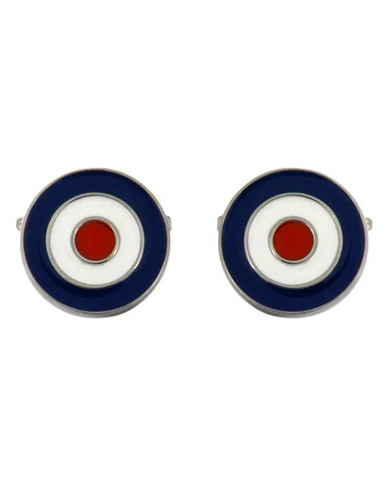 Dalaco RAF Roundel Cufflinks - Blue / White / Red From Woven Durham