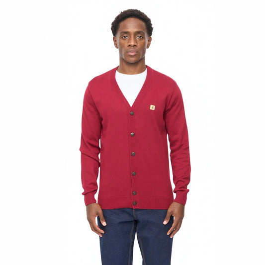 Buy Gabicci Vintage Red Macklin Button Through Cardigan | Cardiganss at Woven Durham