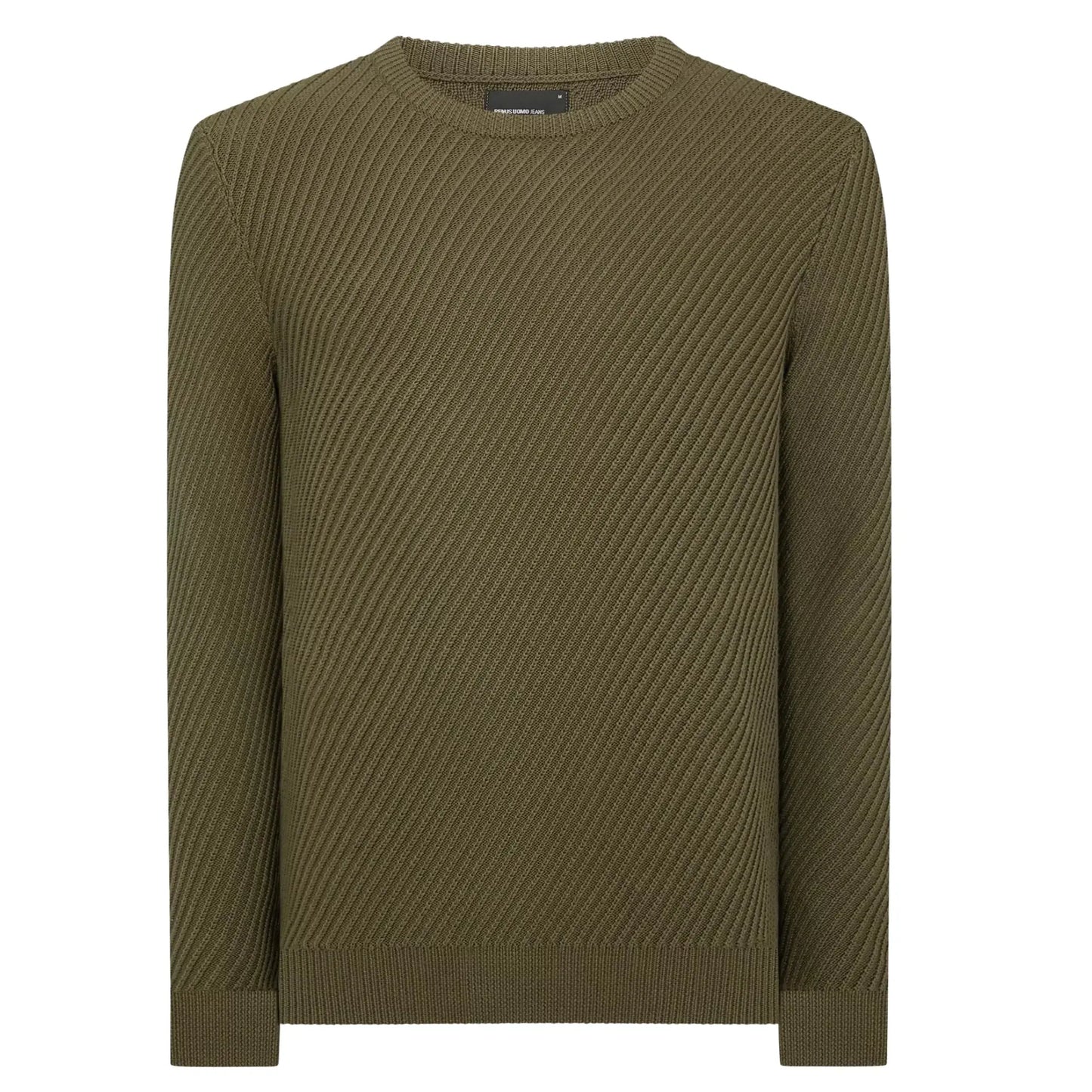 Buy Remus Uomo Ribbed Crew-Neck Jumper - Green | Crew-Neck Jumperss at Woven Durham