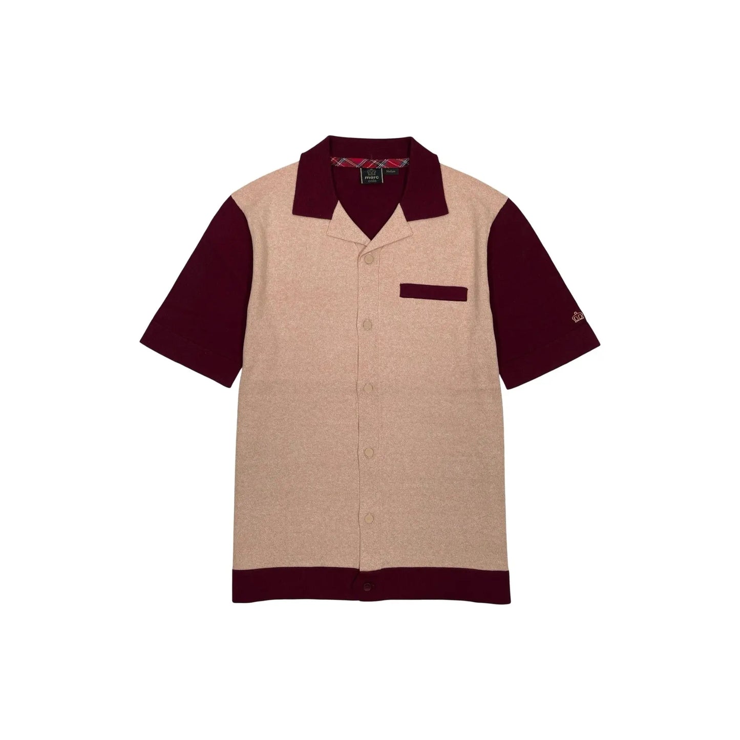 Buy Merc London Roby Knitted Polo - Burgundy | Short-Sleeved Polo Shirtss at Woven Durham