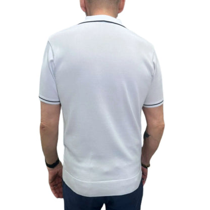 Buy Gabicci Vintage Ronnie Textured Polo - White | Short-Sleeved Polo Shirtss at Woven Durham