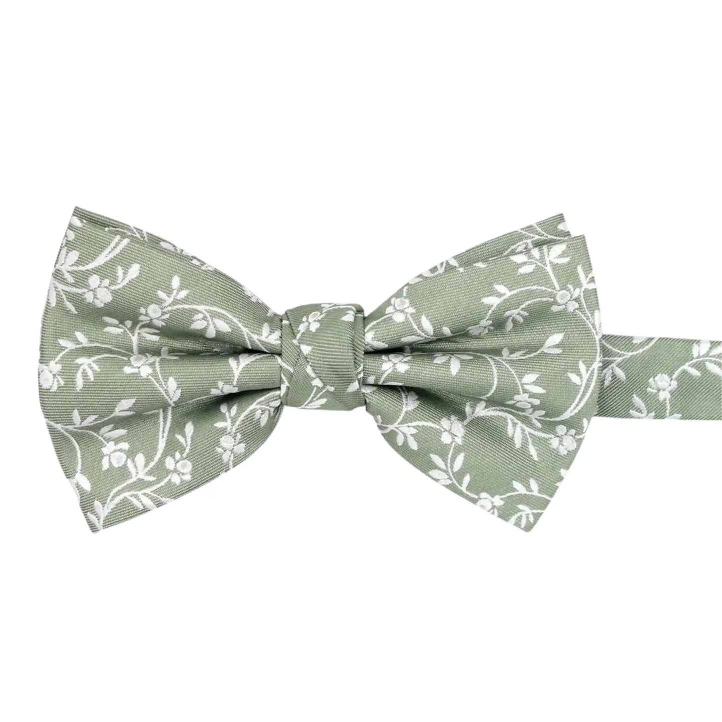 Buy L.A. Smith Sage Green Leafy Floral Bow Tie | Pre-Tied Bow Tiess at Woven Durham