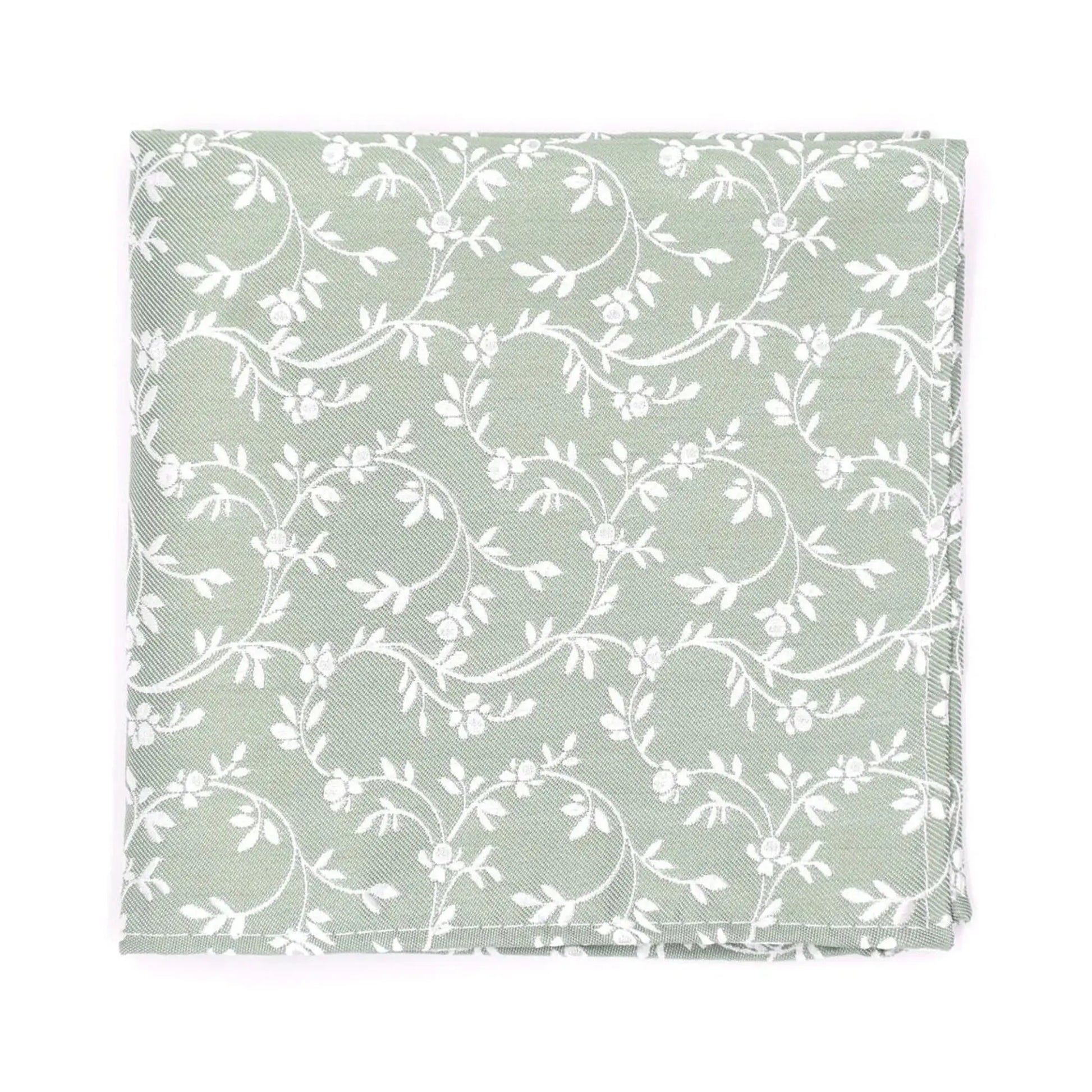 Buy L.A. Smith Sage Green Leafy Floral Pocket Square | Polyester Pocket Squaress at Woven Durham