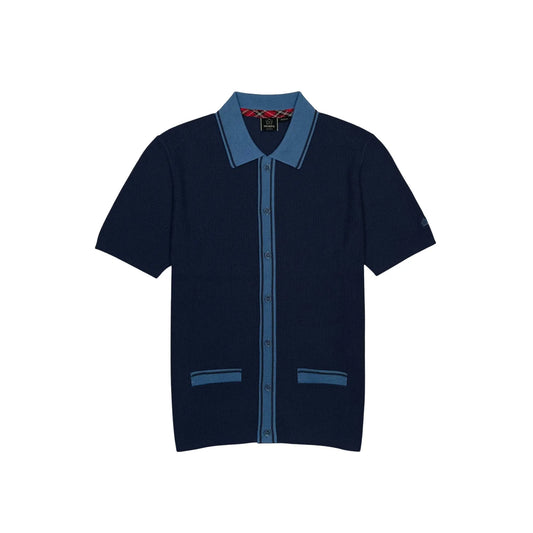 Buy Merc London Salop Knitted Polo - Navy | Short-Sleeved Polo Shirtss at Woven Durham