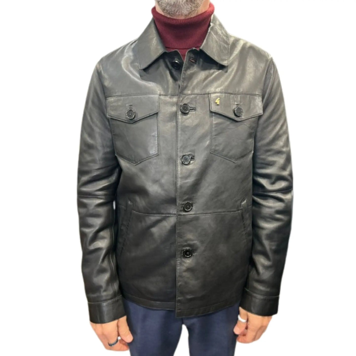 Buy Gabicci Vintage Sam Leather Jacket - Black | Leather Jackets at Woven Durham