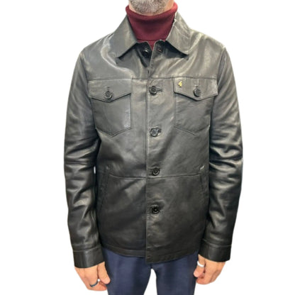 Buy Gabicci Vintage Sam Leather Jacket - Black | Leather Jackets at Woven Durham
