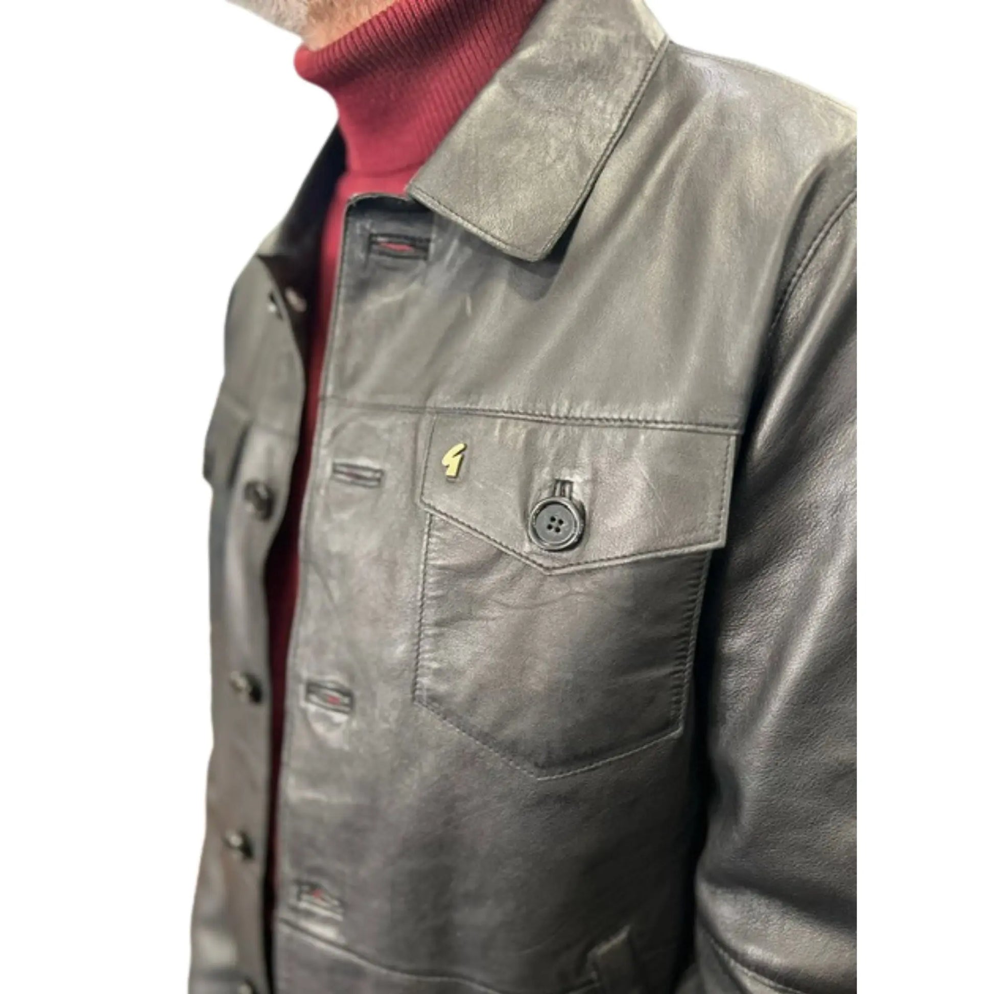 Buy Gabicci Vintage Sam Leather Jacket - Black | Leather Jackets at Woven Durham