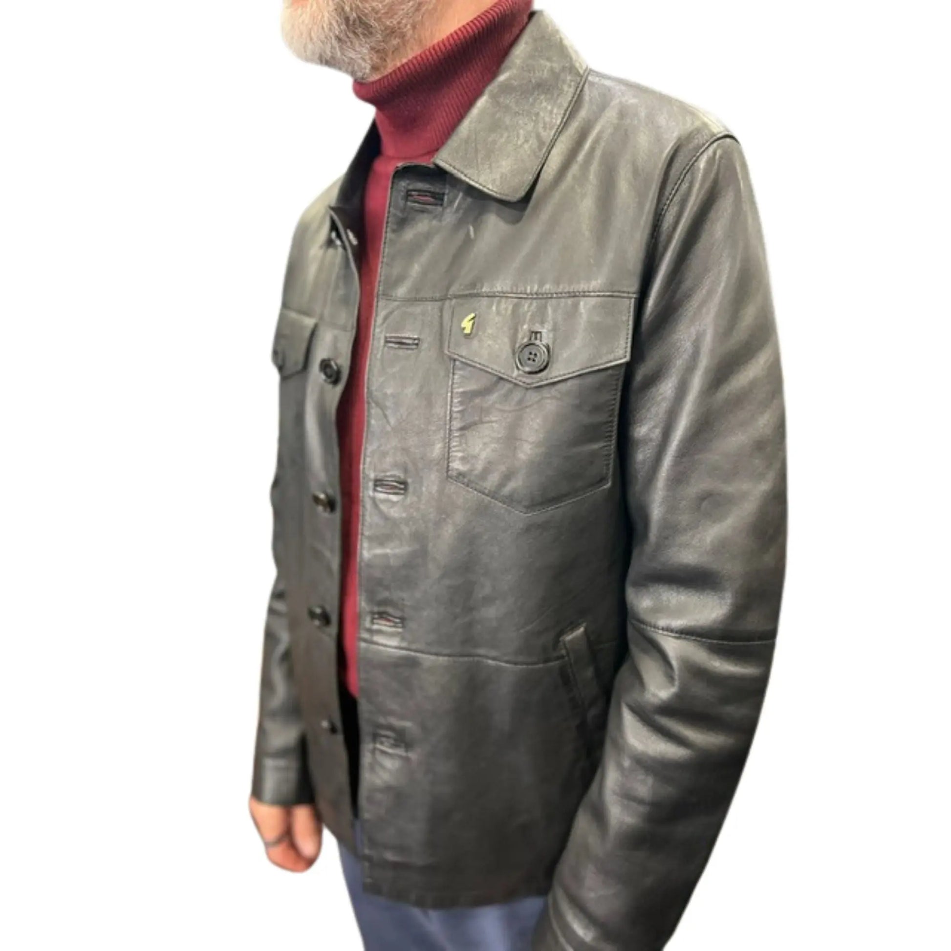 Buy Gabicci Vintage Sam Leather Jacket - Black | Leather Jackets at Woven Durham