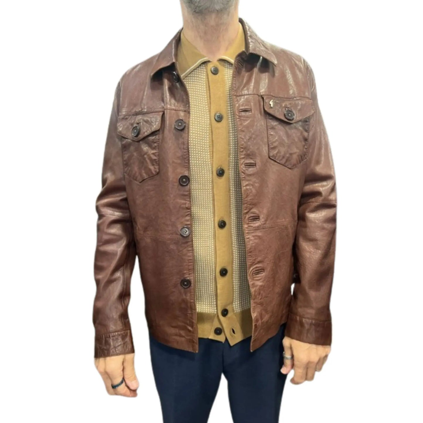 Buy Gabicci Vintage Sam Leather Jacket - Tan | Leather Jackets at Woven Durham