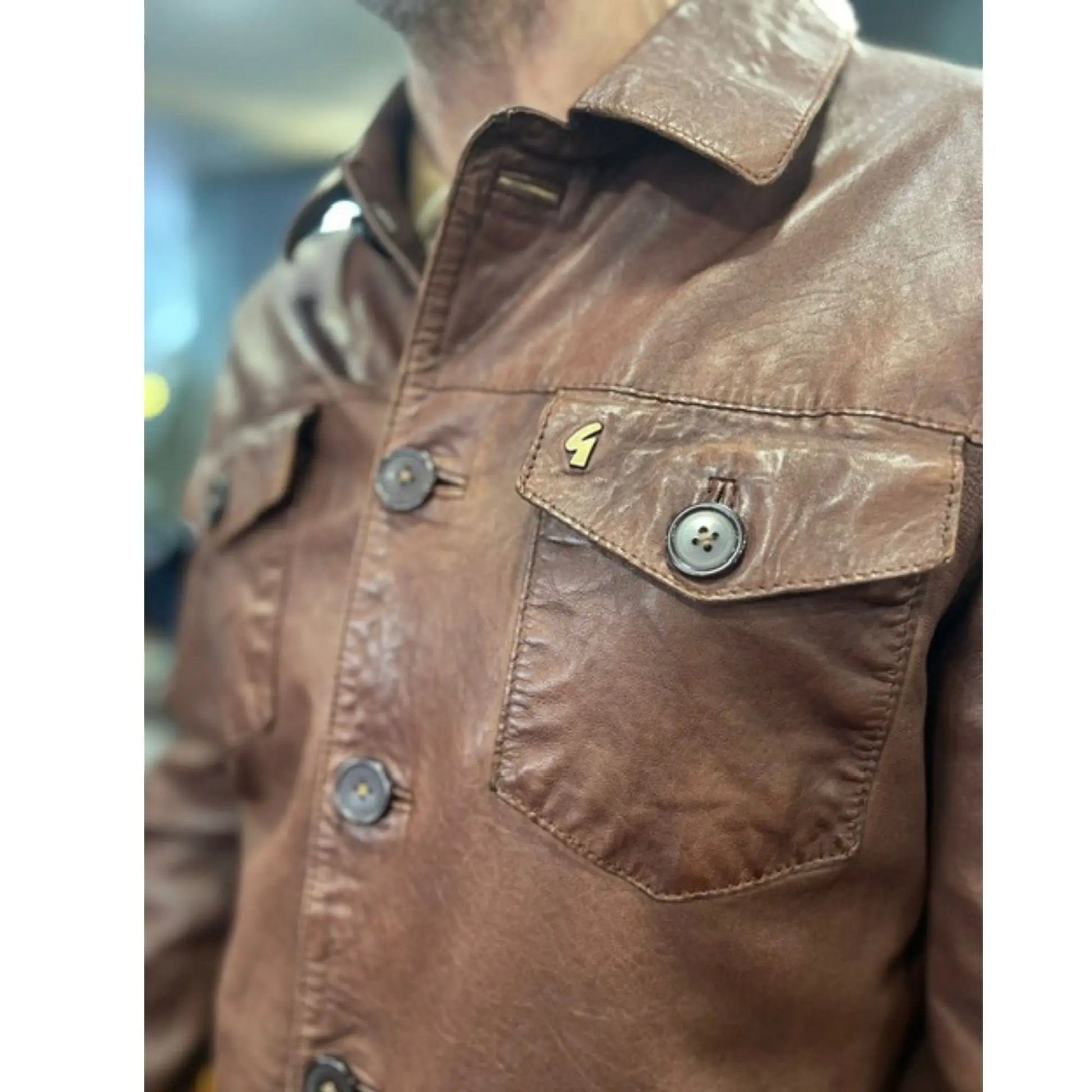 Buy Gabicci Vintage Sam Leather Jacket - Tan | Leather Jackets at Woven Durham