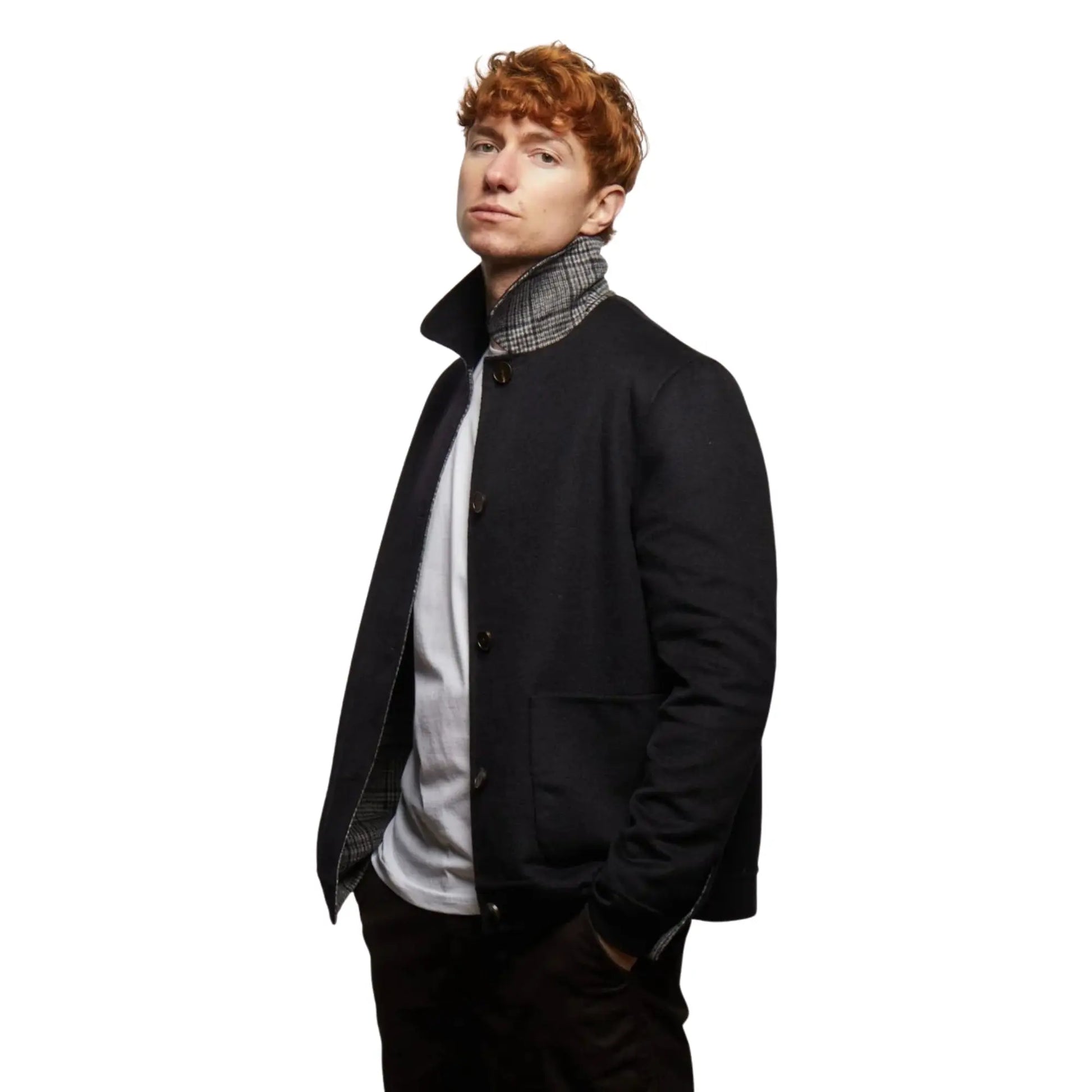 Buy Guards London Scott Reversible Wool Blend Jacket - Black/Black Check | Blazerss at Woven Durham