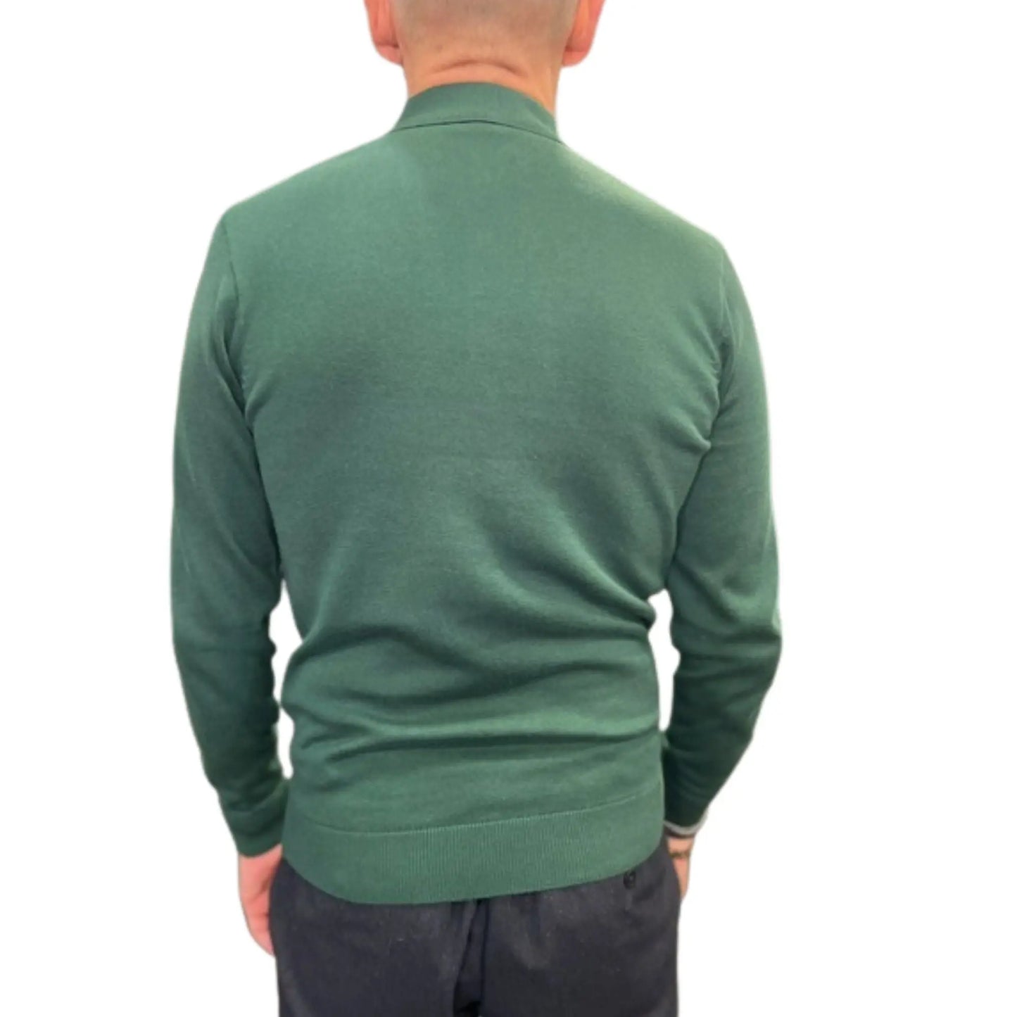 Buy Gabicci Vintage Searle Striped Knitted Polo Shirt - Ivy | Short-Sleeved Polo Shirtss at Woven Durham