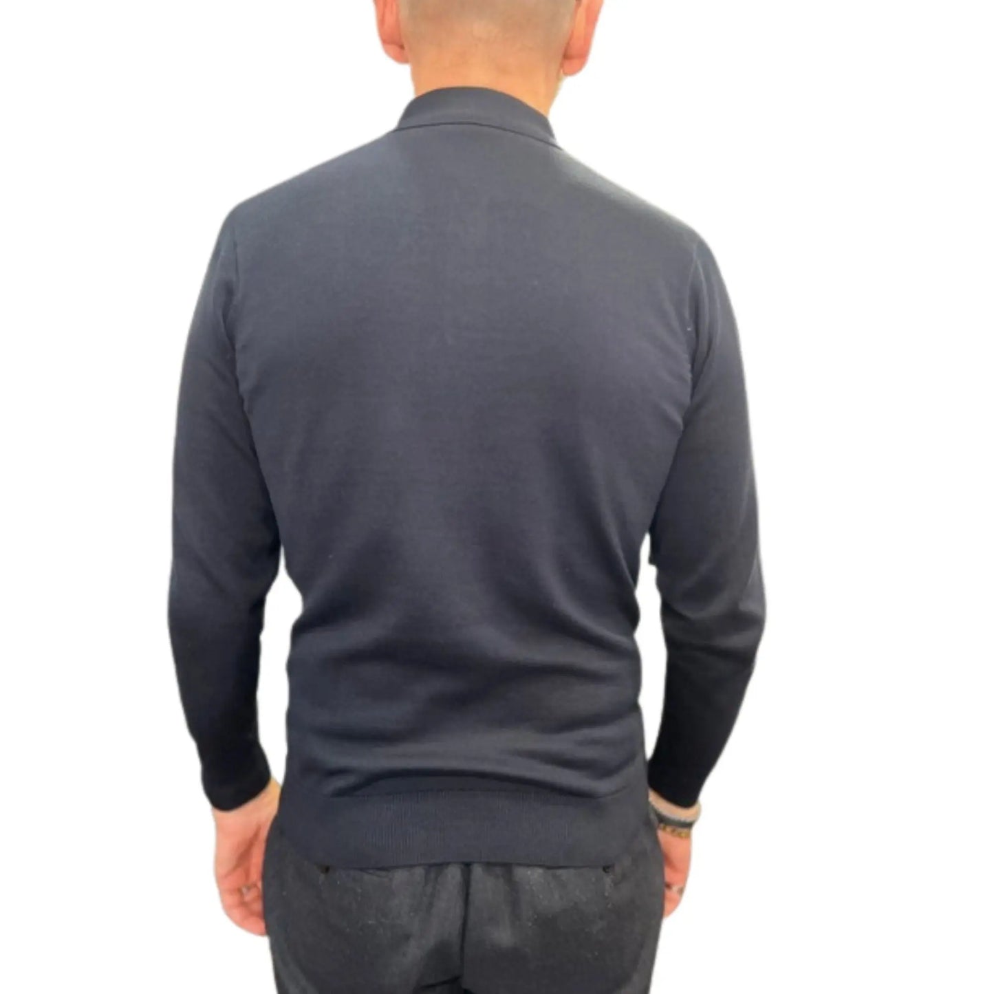 Buy Gabicci Vintage Searle Striped Knitted Polo Shirt - Navy | Short-Sleeved Polo Shirtss at Woven Durham