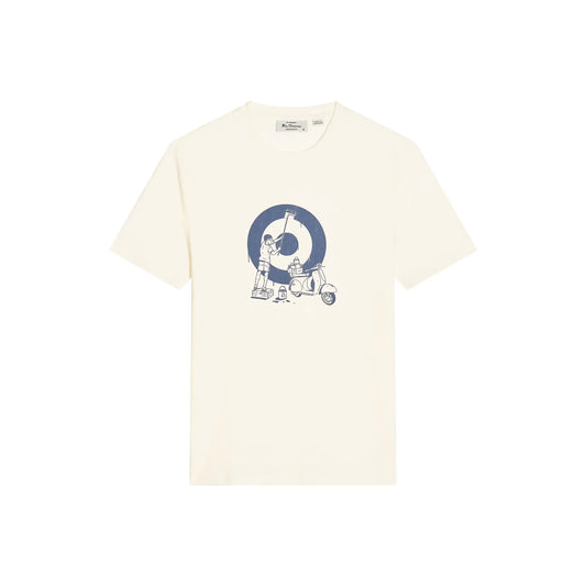 Buy Ben Sherman Short Sleeve Rascal Target T-Shirt - Ivory | T-Shirtss at Woven Durham