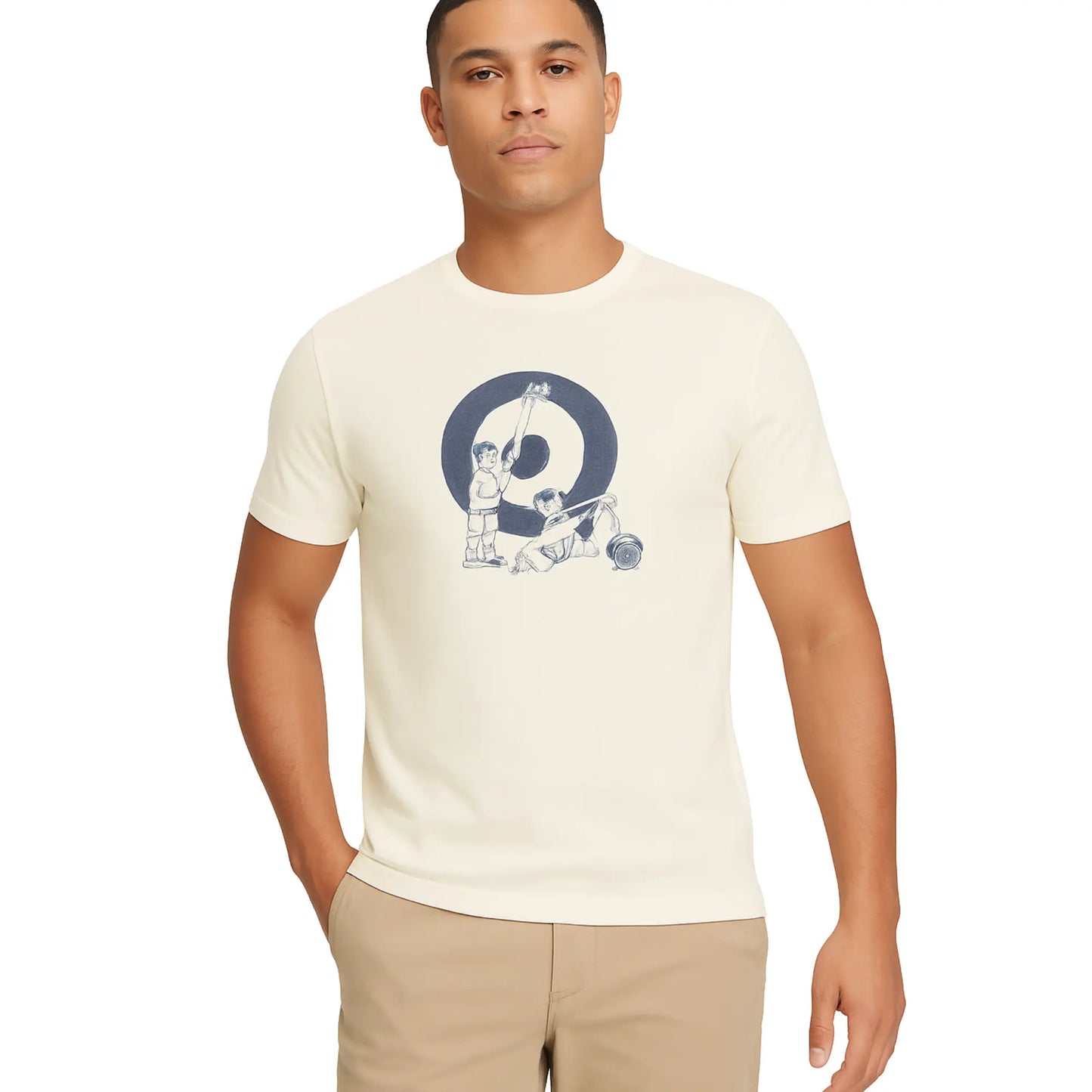 Buy Ben Sherman Short Sleeve Rascal Target T-Shirt - Ivory | T-Shirtss at Woven Durham