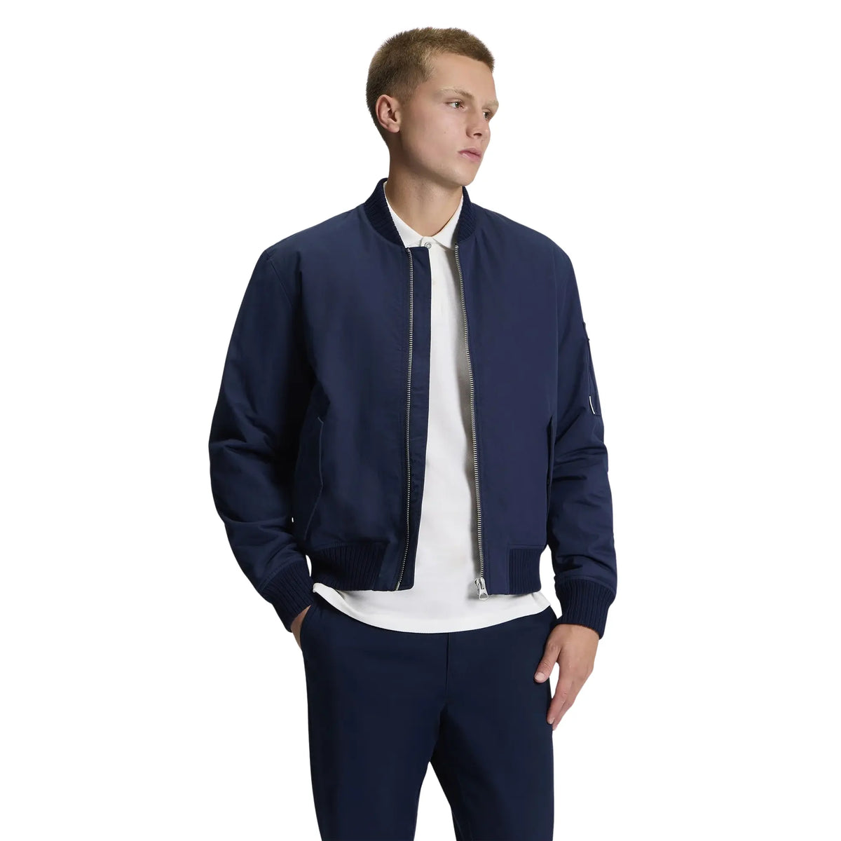 Buy Ben Sherman Soft Shell Navy Bomber Jacket | Harrington Jacketss at Woven Durham