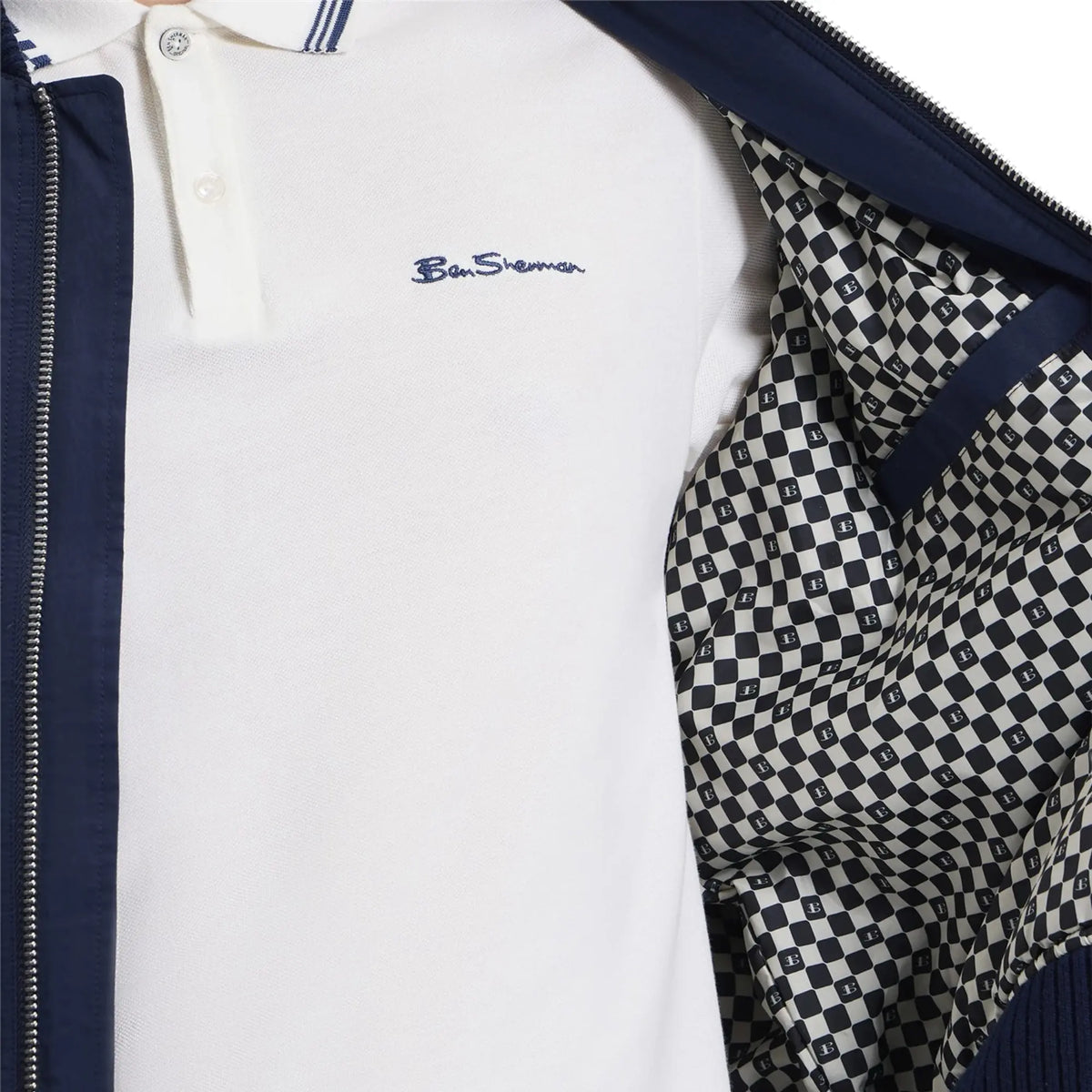 Buy Ben Sherman Soft Shell Navy Bomber Jacket | Harrington Jacketss at Woven Durham