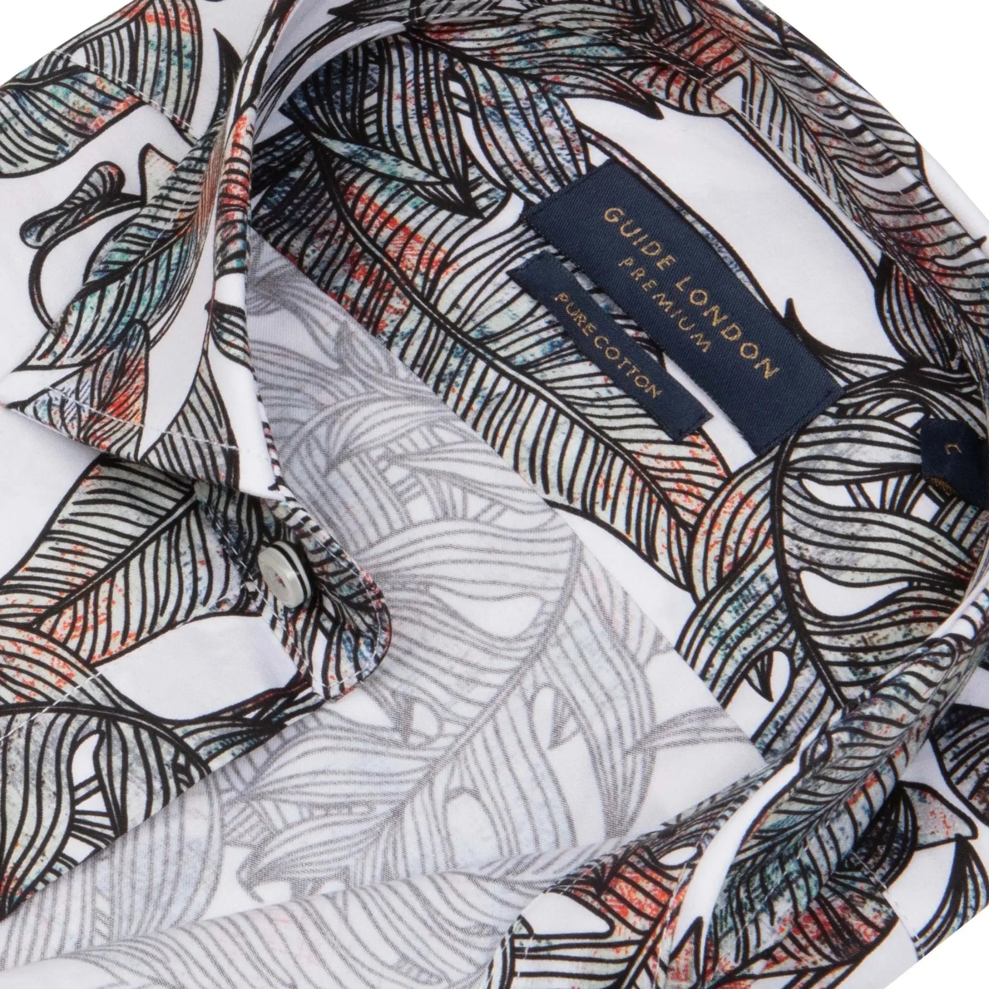 Buy Guide London Stencil Leaf Print Shirt - Multi | Long-Sleeved Shirtss at Woven Durham