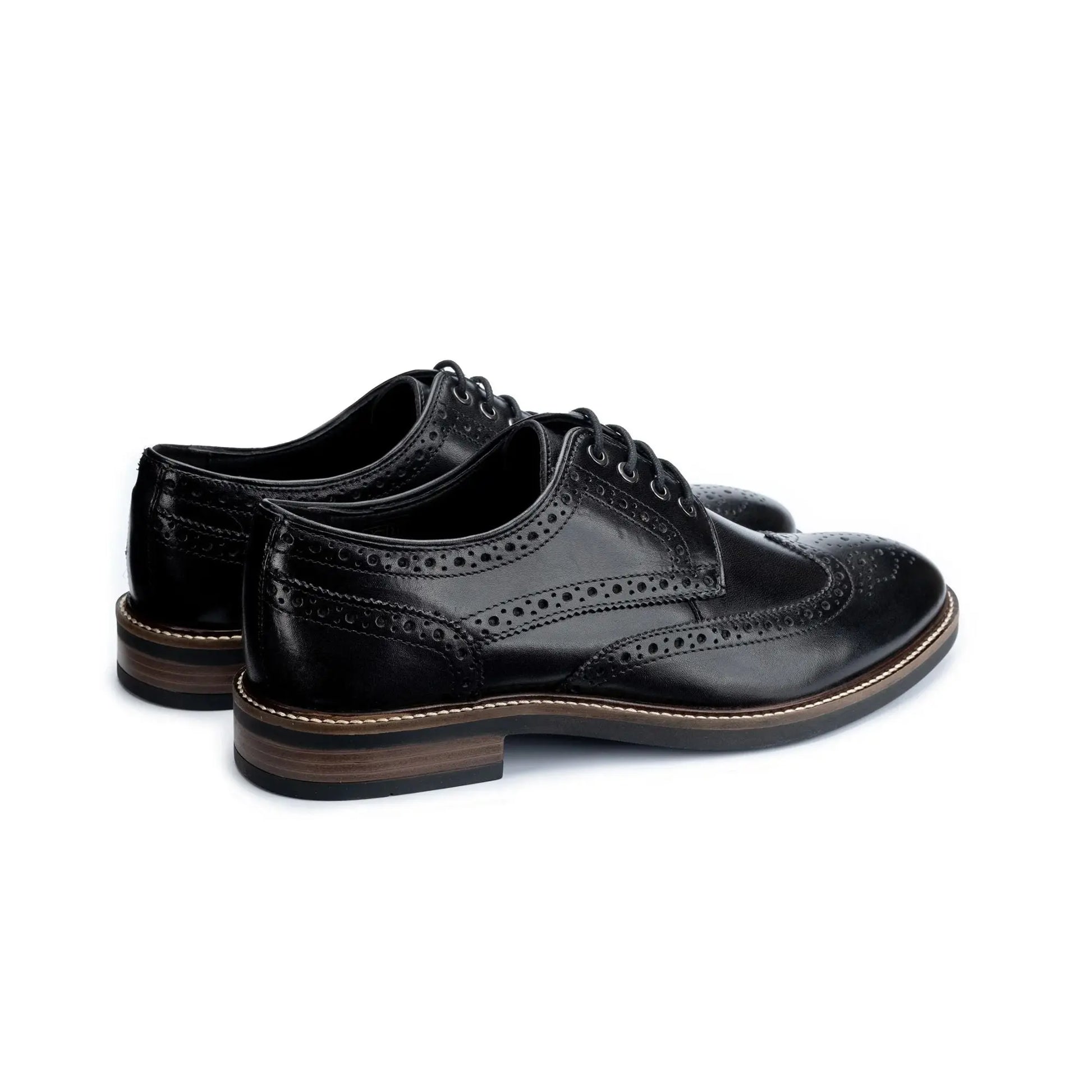 Buy John White Stokes Derby Brogues - Black | Brogue Shoess at Woven Durham