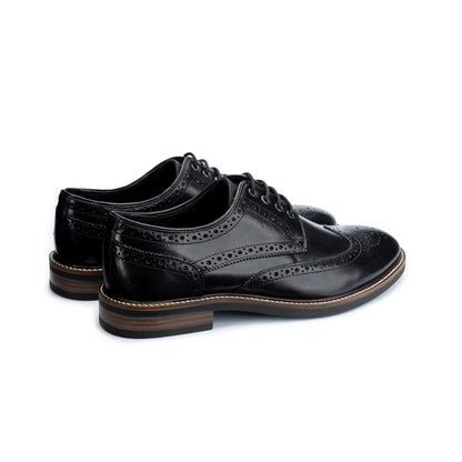 Buy John White Stokes Derby Brogues - Black | Brogue Shoess at Woven Durham