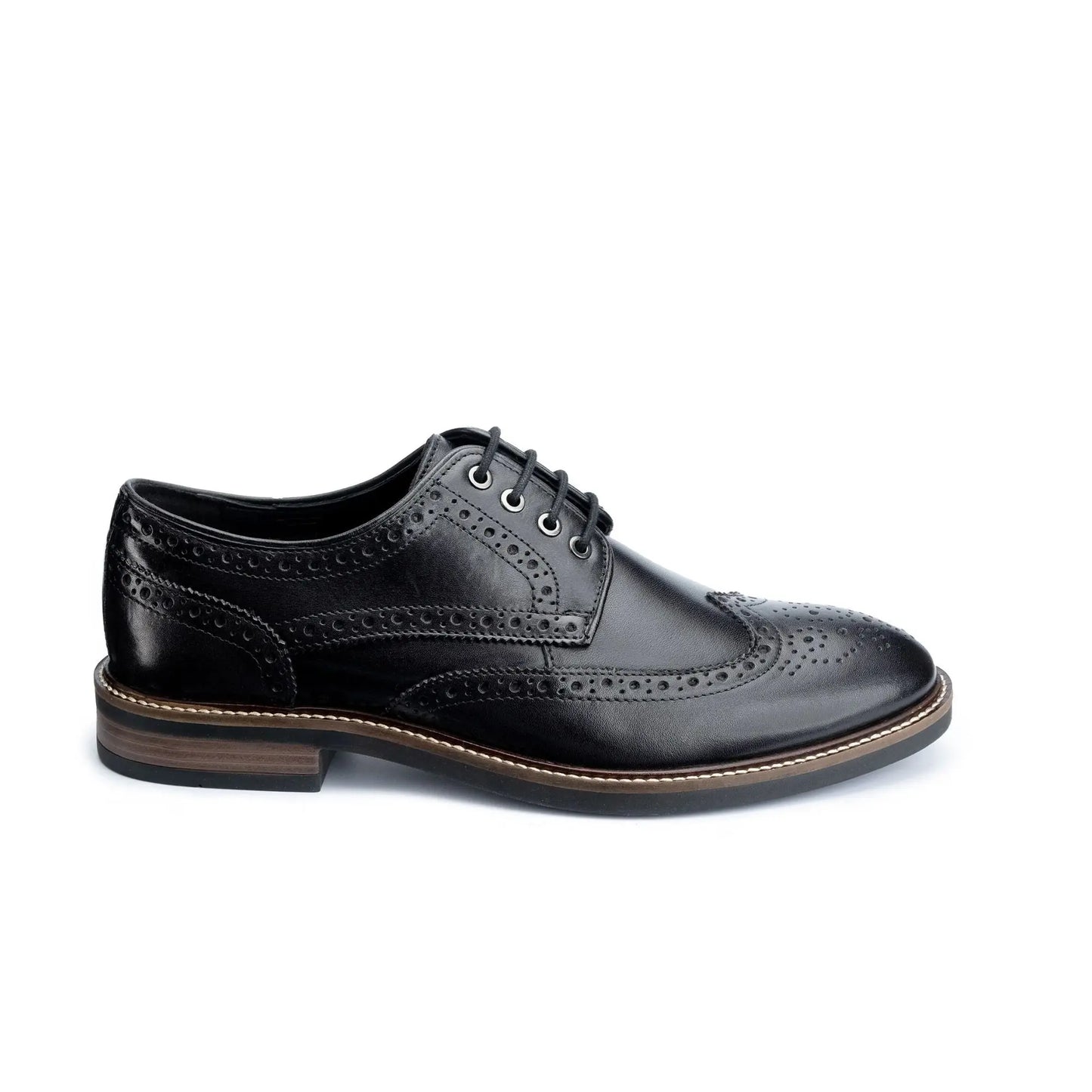 Buy John White Stokes Derby Brogues - Black | Brogue Shoess at Woven Durham