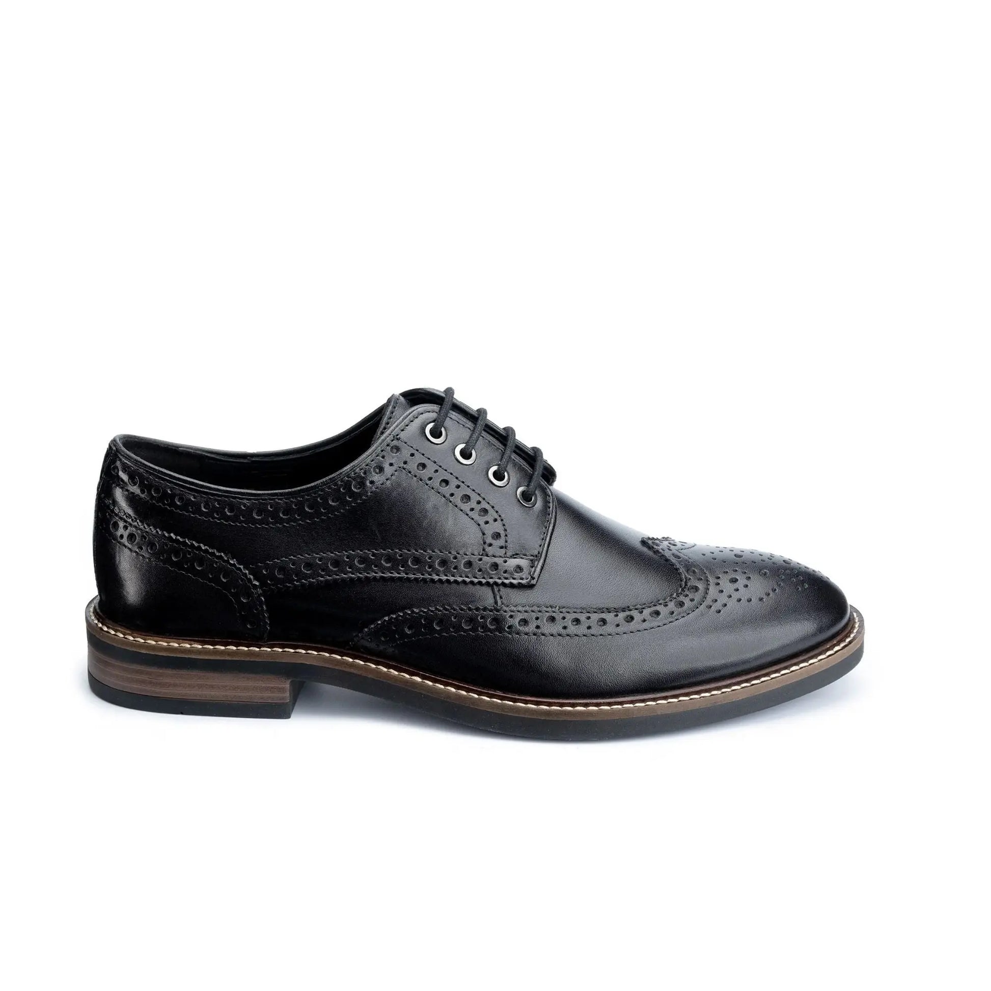 Buy John White Stokes Derby Brogues - Black | Brogue Shoess at Woven Durham
