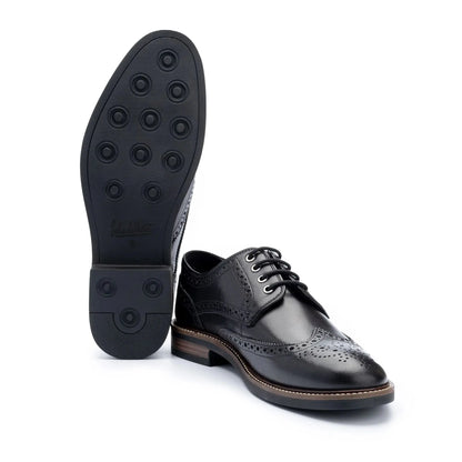 Buy John White Stokes Derby Brogues - Black | Brogue Shoess at Woven Durham