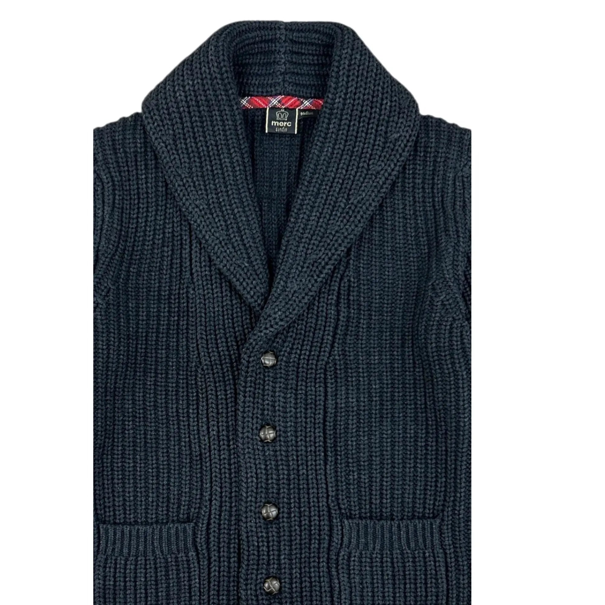 Buy Merc London Tampere Shawl Collar Cardigan - Charcoal | Cardiganss at Woven Durham