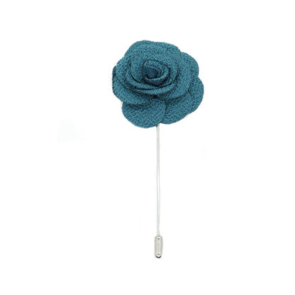 Buy Dalaco Teal Blue Flower Lapel Pin | Lapel Accessoriess at Woven Durham