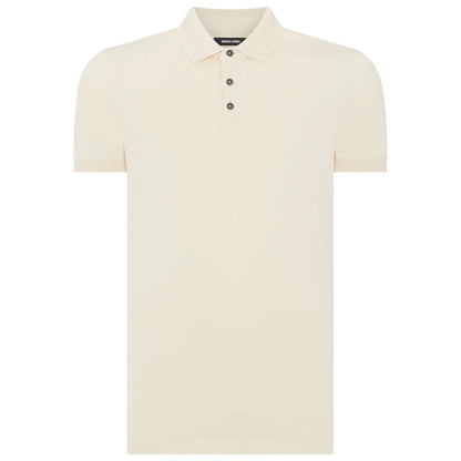 Buy Remus Uomo Textured Collar Polo Shirt - Cream | Short-Sleeved Polo Shirtss at Woven Durham