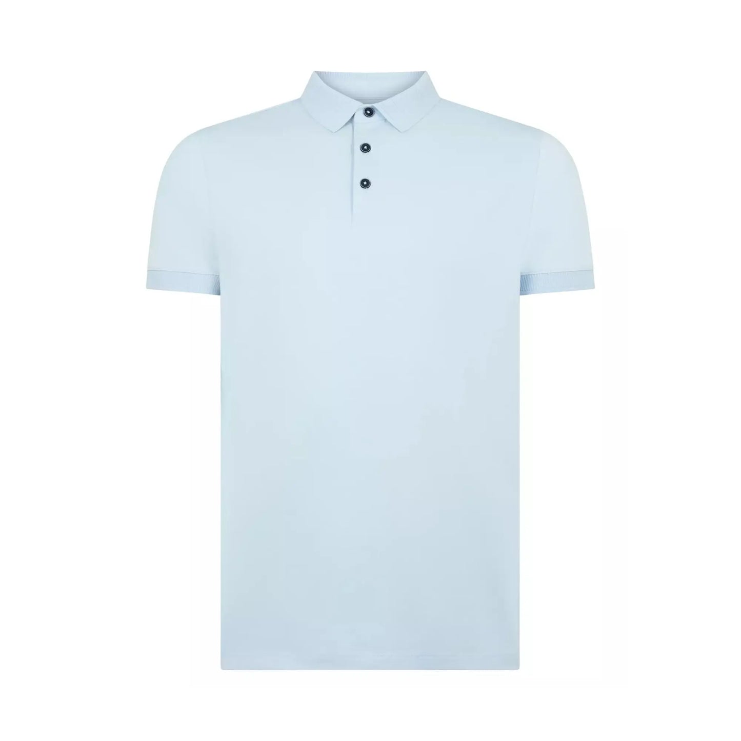 Buy Remus Uomo Textured Collar Polo Shirt - Sky Blue | Short-Sleeved Polo Shirtss at Woven Durham