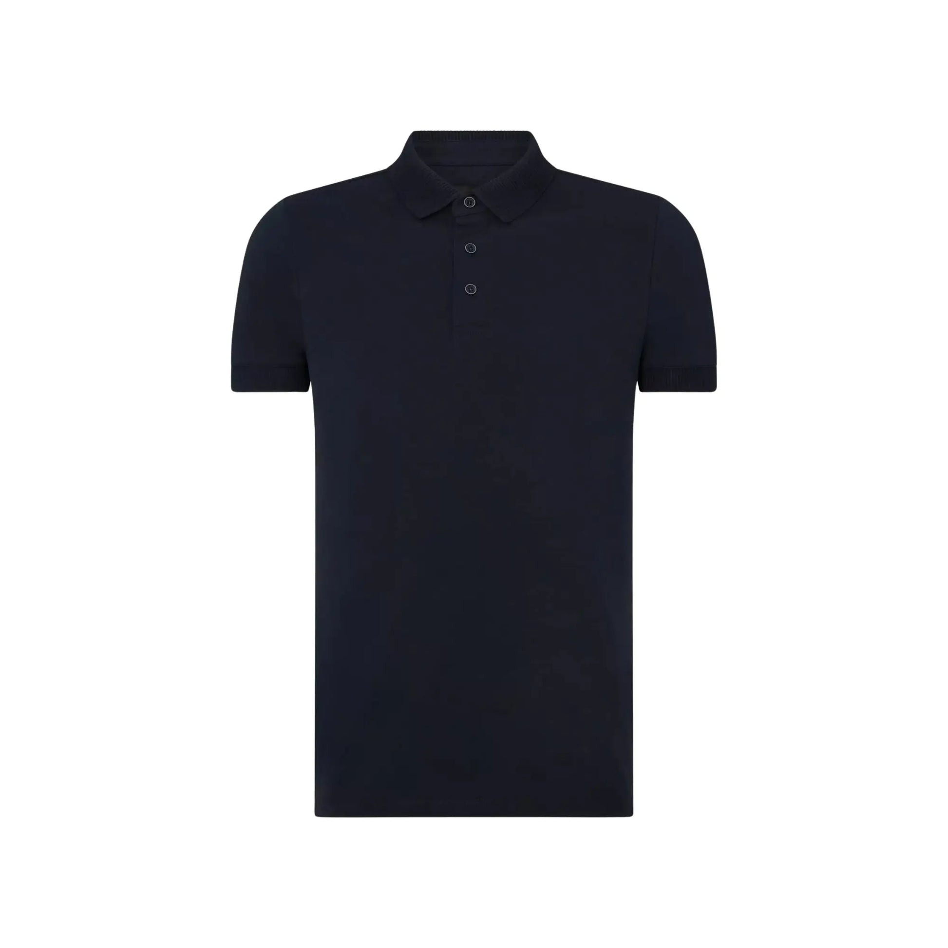 Buy Remus Uomo Textured Collar Stretch Polo Shirt - Navy | Short-Sleeved Polo Shirtss at Woven Durham
