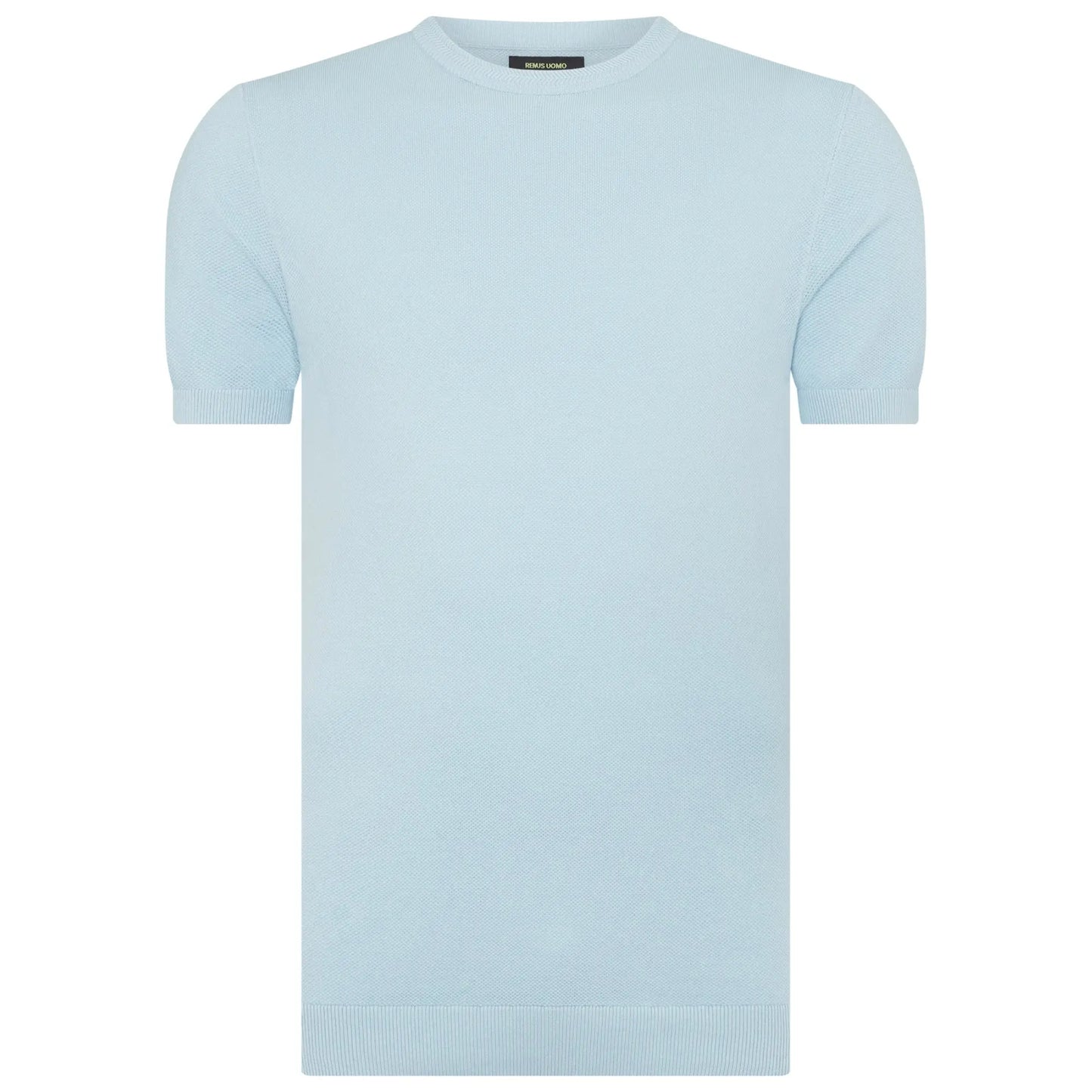 Buy Remus Uomo Textured Cotton T-Shirt - Sky Blue | T-Shirtss at Woven Durham