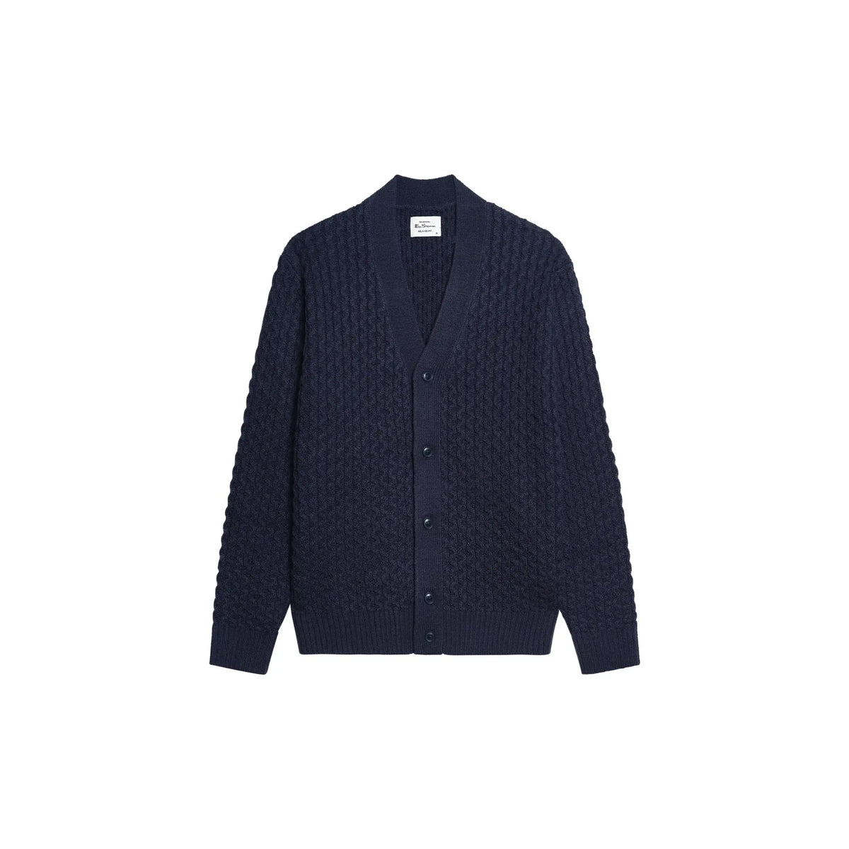 Buy Ben Sherman Textured Navy Cardigan | Crew-Neck Jumperss at Woven Durham