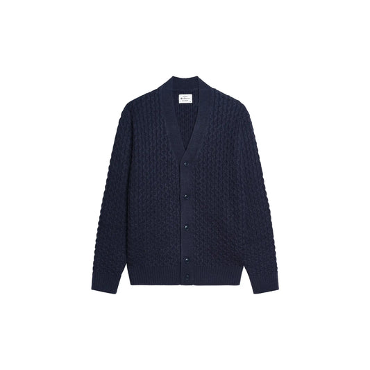 Buy Ben Sherman Textured Navy Cardigan | Crew-Neck Jumperss at Woven Durham
