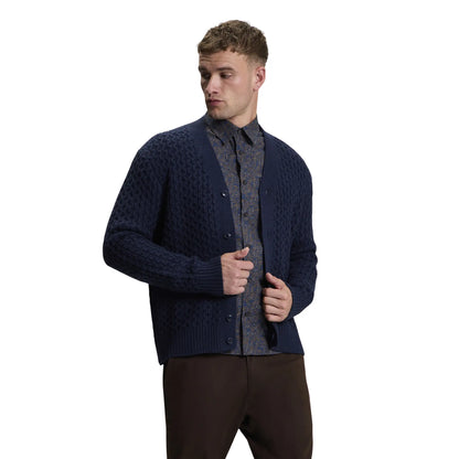 Buy Ben Sherman Textured Navy Cardigan | Crew-Neck Jumperss at Woven Durham