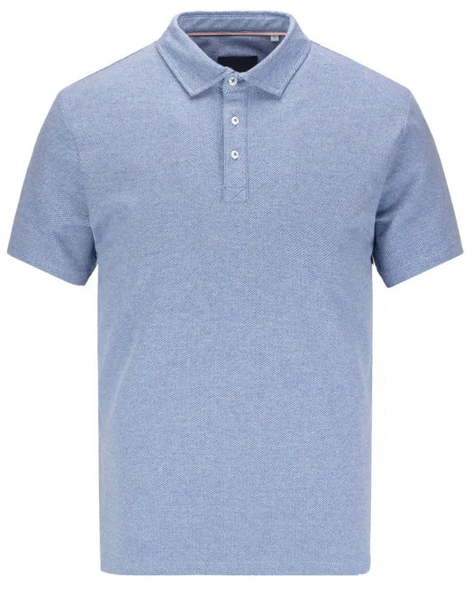 Buy Guide London Textured Polo - Blue | Short-Sleeved Polo Shirtss at Woven Durham