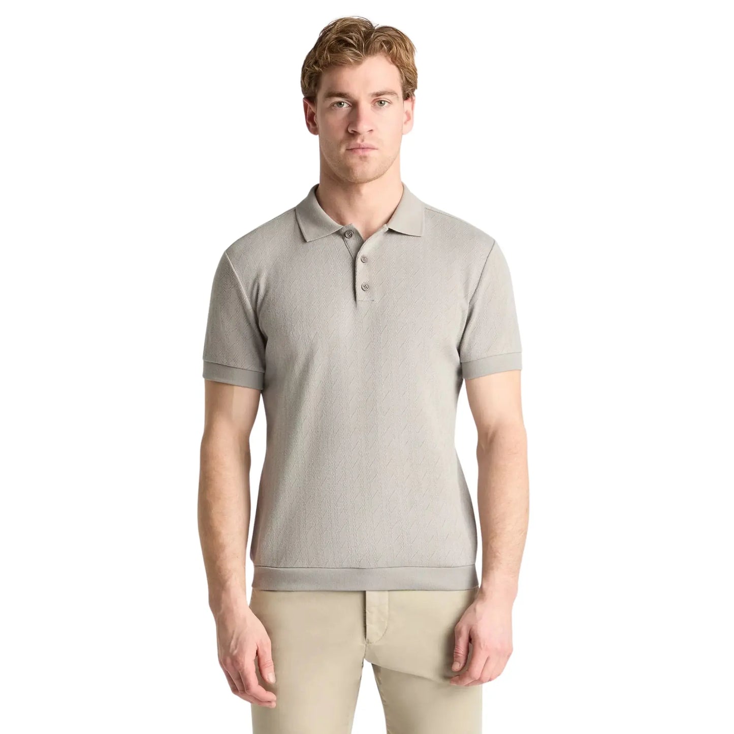 Buy Remus Uomo Textured Polo - Grey | Short-Sleeved Polo Shirtss at Woven Durham